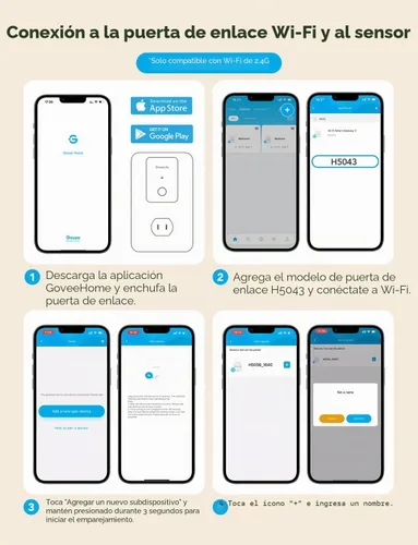 Vista 8 de GoveeLife Premium Detector inteligente de fugas de agua 2 con rango ultralargo de 1968 pies, sensor de agua wifi con SMS/Email/APP Push y alarma