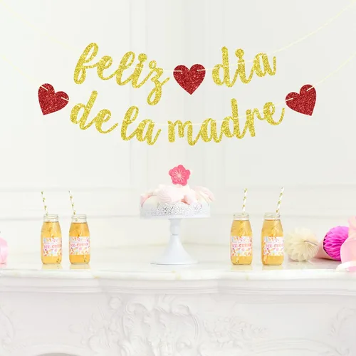 Vista 3 de Cartel de Feliz Día de la Madre, decoración del día de la madre, decoración de cumpleaños de mamá, decoraciones de fiesta de feliz día de la madre