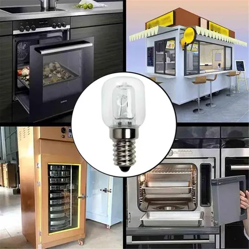 Vista 3 de Horno Luz 220v 25W Resistente a Alta Temperatura 500 Grados Horno Microondas Horno Bombilla Sal Lámpara E14 Pequeño Tornillo Boca
