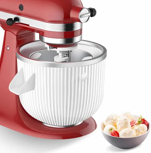 Vista 7 de Accesorio para máquina de helados para batidoras KitchenAid, se adapta a batidoras de pie KitchenAid de 4.5/5QT y 6QT, para hacer helado congelado