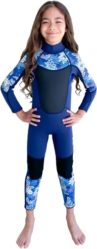 Vista 6 de XUKER Traje de neopreno para niños y niñas, 0.118 in, con cremallera trasera, de neopreno, térmico, de cuerpo completo, para jóvenes, adolescentes