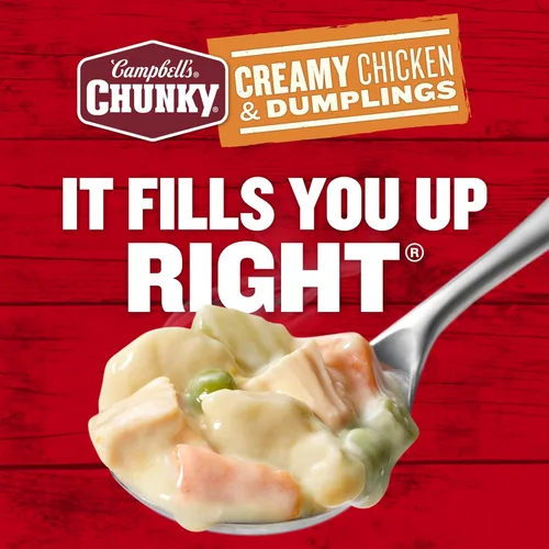 Vista 7 de Campbell's Chunky Sopa, sopa cremosa de pollo y dumplings, lata de 16.3 onzas (caja de 8)
