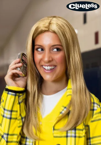 Vista 2 de Fun Costumes Peluca rubia sin pistas de Cher Horowitz para mujer, accesorio de disfraz de personaje de película de los años 90 para adultos