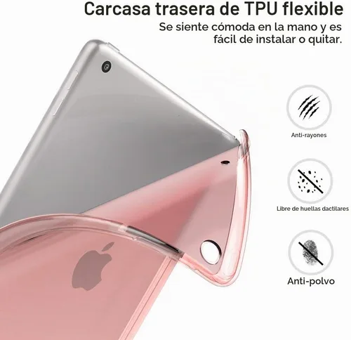 Vista 6 de MoKo Funda compatible con iPad de 9ª/8ª/7ª generación de 10.2 pulgadas (2021/2020/2019), delgada y ligera funda inteligente con protector trasero