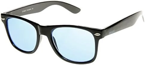 Vista 2 de Gafas de sol con montura de cuerno clásico con lentes tintadas de color raro