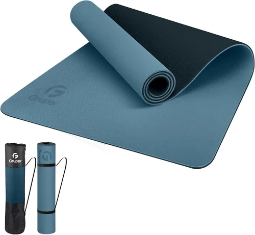 Vista 10 de Tapete de yoga antideslizante, ecológico, con funda de transporte, tapete de yoga profesional para mujeres, tapete de entrenamiento para el hogar
