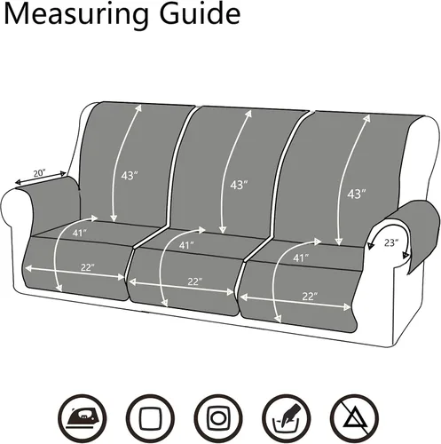 Vista 4 de HDCAXKJ Funda para sofá reclinable, 6 piezas, antideslizante, para sofás reclinables, 3 asientos, repelente al agua, para sofá de 3 plazas
