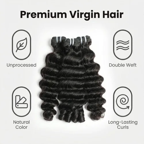 Vista 16 de VIPbeauty - Paquetes de cabello humano rizado birmano 16A, 3.53 onzas, un Peluca rizada de 13 x 4