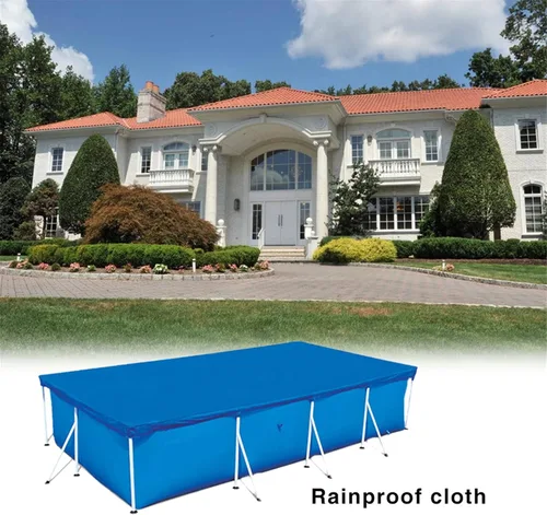 Vista 3 de Piscina rectangular para piscina intexes, cubiertas de piscina para piscinas sobre el suelo, piscina rectangular con cuerdas, piscina inflable