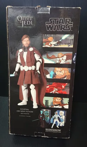 Vista 4 de Sideshow Coleccionables Order of the Jedi Deluxe - Figura de acción de 12 pulgadas, Clone Wars General Obi-Wan Kenobi
