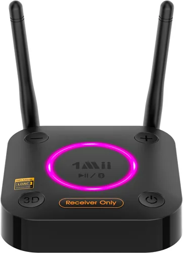 Vista 11 de [Actualizado] 1Mii B06Pro Receptor Bluetooth de largo alcance, adaptador de audio inalámbrico HiFi, receptor Bluetooth 5.3 con envolvente 3D aptX HD