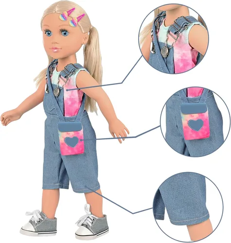 Vista 4 de Ecore Fun - Juego de muñecas de 18 pulgadas con 8 accesorios