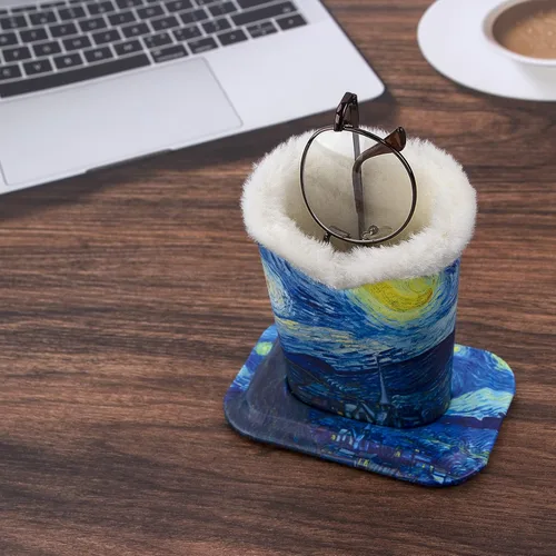 Vista 5 de Soporte protector para anteojos de escritorio con forro de felpa antiarañazos
