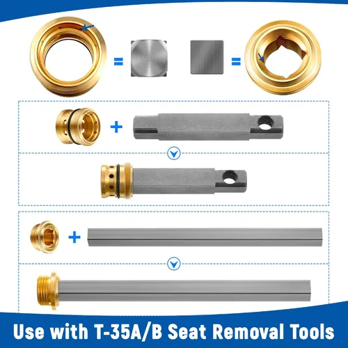 Vista 5 de Enhon Kit de reconstrucción de válvula de repuesto para REB-VALVE, compatible con válvula Temptrol Symmons, conjunto de husillo TA-10, asientos