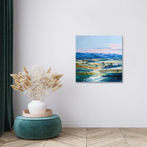 Vista 6 de ATELIYISHU Lienzo decorativo para pared, imágenes al aire libre, arte de pared, impresionismo, paisaje de naturaleza serena, pintura al óleo
