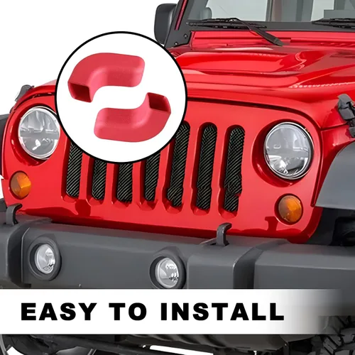 Vista 5 de 2 fundas de gancho de remolque para parachoques, protector de gancho de remolque rojo, compatible con Jeep Wrangler JK JL Gladiator TJ, accesorios