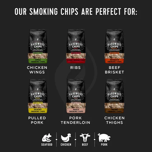 Vista 5 de Fire & Flavor Premium 100% Natural Hardwood Smoking Chips, Compatible with All Grills, Cherry