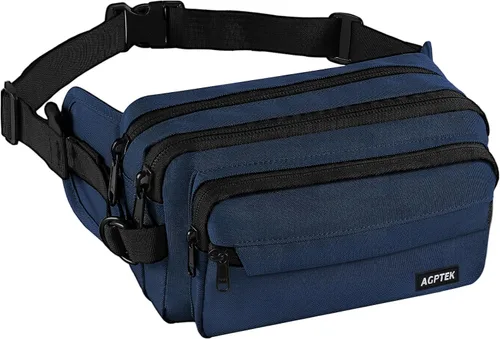 Vista 10 de AGPTEK Fanny Pack for Women Men, RFID Large Capacity Waist Wallet Bag, Adjustable & Waterproof Bum Belt Pouch for Travel, Running, Shopping, Hiking
