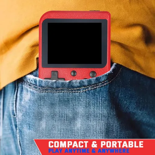 Vista 3 de Juego de mano retro, consola de videojuegos retro portátil con 500 juegos clásicos, pantalla a color de 3.0 pulgadas, batería recargable de 1020 mAh