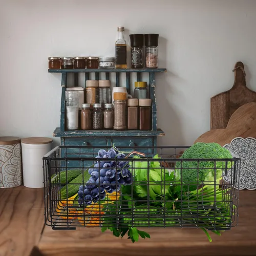 Vista 6 de Luxshiny Cesta de frutas de cocina con gradas Cesta de almacenamiento de verduras de frutas que cuelga para la cocina