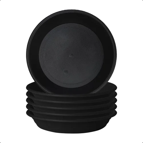 Vista 10 de 6 platillos de plástico para plantas de 5 pulgadas, tamaño individual, grueso y fuerte de 6, 8, 10, 12 pulgadas, bandeja de recogedor de agua