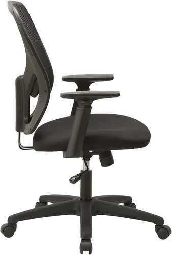 Vista 4 de Lorell Soho - Silla de trabajo, respaldo medio, respaldo de malla con asiento de tela, color negro