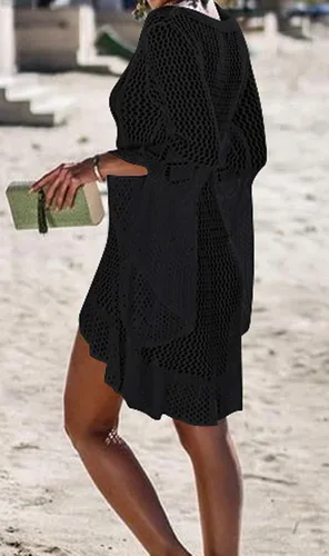 Vista 2 de Wander Agio - vestido para playa, con diseño de red, atractivo, para usar encima del bikini.