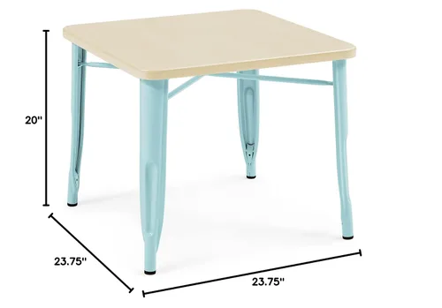 Vista 6 de Delta Children Mesa de juego infantil Bistro - Ideal para manualidades, hora de la merienda, educación en casa, tareas y más, Metal Aqua/Abedul