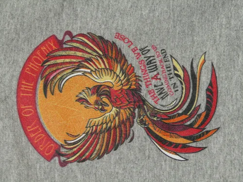 Vista 2 de Bioworld Harry Potter Order of the Phoenix Classic Emblem Youth Athletic Heather Graphic Sudadera con capucha, Gris