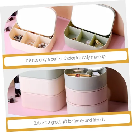 Vista 2 de Beavorty Box Storage vanity mirror cosmetic mirror with storage Jewelry Storage Case vanity mirror with storage joyero para mujer Jewelry Case