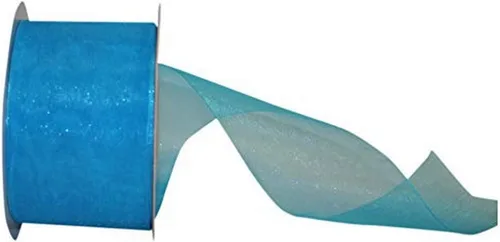 Vista 101 de Reliant Ribbon 25621-053-09C Cinta transparente de gasa, 1-1/2 pulgadas x 100 yardas, azul