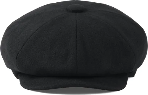 Vista 2 de FEINION Gorra de lana para hombre, 8 paneles, Ivy Tweed Cabbie, sombrero plano, Baker Boy