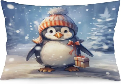 Vista 27 de Fundas de almohada de primavera con bonitos muñecos de nieve, fundas de almohada rústicas para vacaciones, funda de almohada tamaño Queen