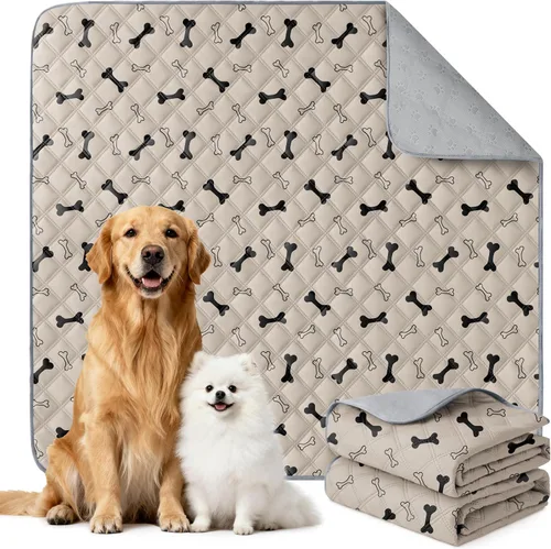 Vista 20 de Eterish Paquete de 2 almohadillas reutilizables y lavables para orina para perros, grandes, extragrandes, 36 x 41 pulgadas, paquete de 2 Beige