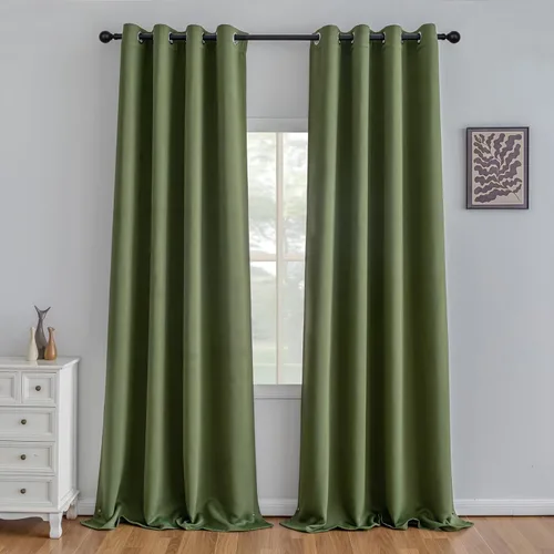Vista 30 de IGEMAEVE Cortinas opacas de tamaño personalizado para dormitorio, 100 % opacas, 1 panel, aislamiento térmico, cortinas de oscurecimiento