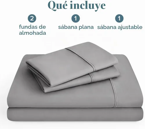 Vista 8 de Bare Home Juego de sábanas 1800 ultra suaves con 2 fundas de almohada (individual XL, gris claro)
