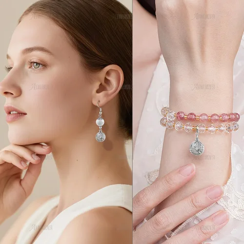 Vista 4 de AUEAR, Paquete de 100 dijes de globo de aleación de tierra de plata para hacer joyas, pulseras y collares