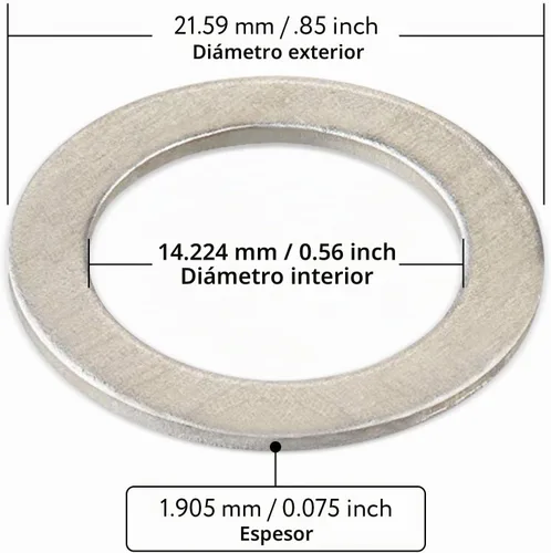 Vista 2 de Drenaje de aceite Plug juntas para Honda – (20 unidades) – 94109 – 14000 (Honda aceite crush lavadora).