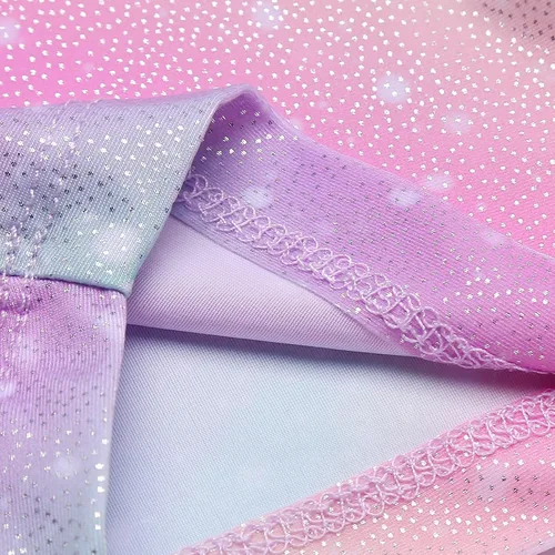 Vista 4 de Zaclotre Pantalones cortos de gimnasia para niños y niñas bailarina con brillo pantalones cortos de gimnasia atlética