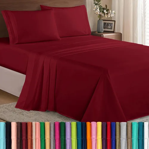 Vista 35 de Elegant Comfort - Juego de sábanas de microfibra de 1500 hilos de calidad hotelera prémium de 4 piezas - Resistente a arrugas, sábana bajera