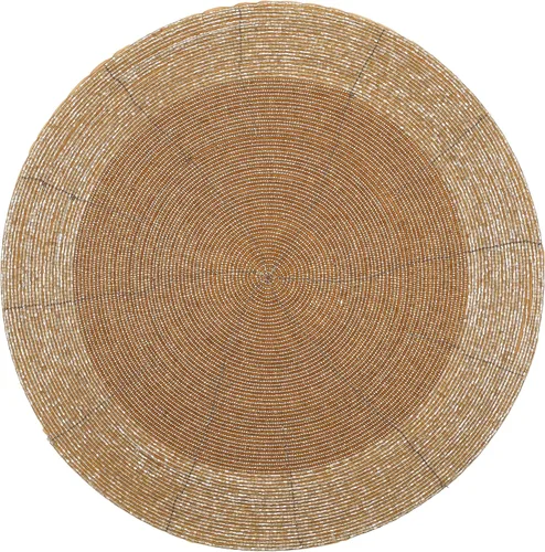 Vista 10 de Cargador de cuentas redondas de 13 pulgadas gris antiguo y borde circular - Manteles individuales navideños y festivos Gris envejecido
