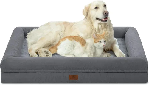 Vista 10 de Cama ortopédica grande para perros, cama impermeable para perros con funda extraíble, sofá suave para mascotas con 4 lados extraíbles y base