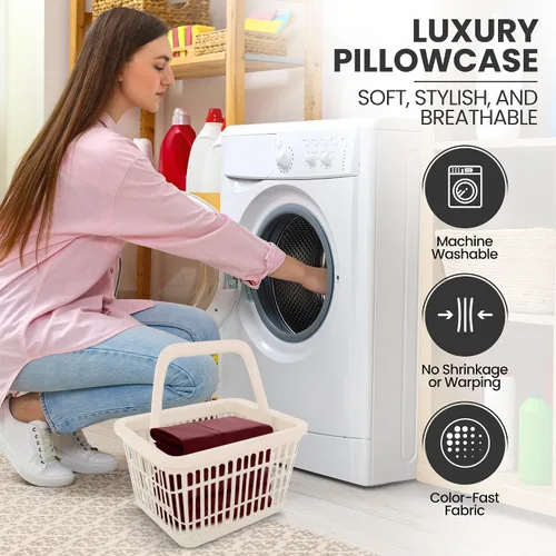 Vista 8 de Utopia Bedding Fundas de almohada Queen – Paquete de 2 – Cierre de sobre – Tela de microfibra cepillada suave – Fundas de almohada resistentes al