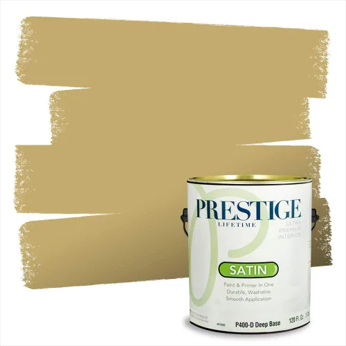 Vista 155 de PRESTIGE Pinturas de pintura exterior e imprimación en uno, 1 galón, plano, combinación comparable de Benjamin Moore* Manzanilla*
