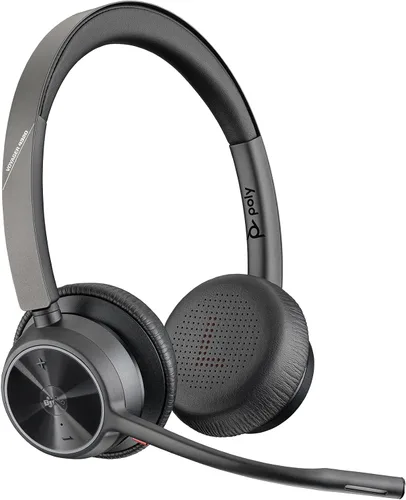 Vista 9 de Poly Voyager 4320 UC Auriculares inalámbricos (Plantronics) - Auriculares estéreo con micrófono con cancelación de ruido - Conecta PC/Mac/Móvil vía