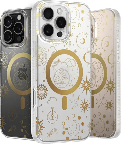 Vista 48 de LONLI Hue - para iPhone 15 Pro Max [Compatible con Magsafe] - Funda de teléfono floral dorada - [Amortiguador de 360°] - Funda de teléfono linda