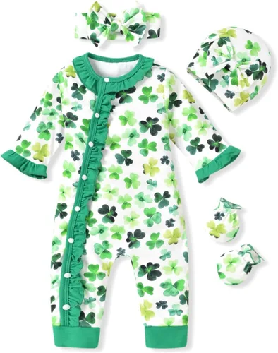 Vista 19 de Aalizzwell Mameluco para bebés niñas, traje de otoño invierno con accesorios Guepardo