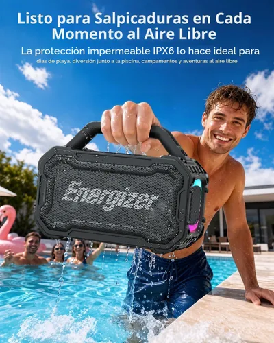 Vista 4 de Energizer Outdoor Bluetooth Speakers, 100W Peak Portable Wireless Speaker