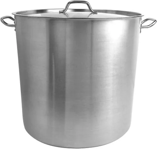 Vista 13 de TrueCraftware - Olla de acero inoxidable de 8 cuartos con tapa - Olla grande de inducción resistente, utensilios de cocina para cocinar a fuego