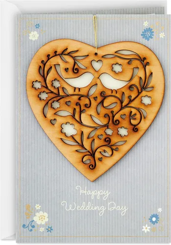Vista 7 de Tarjeta de boda de madera Hallmark Signature, tarjeta de despedida de soltera, tarjeta de compromiso (Lo mejor está por venir)